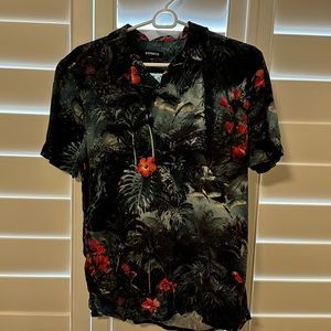 Express Jungle Rayon Shirt (S)- USED